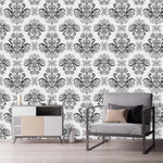 White Wallpaper with Monogram