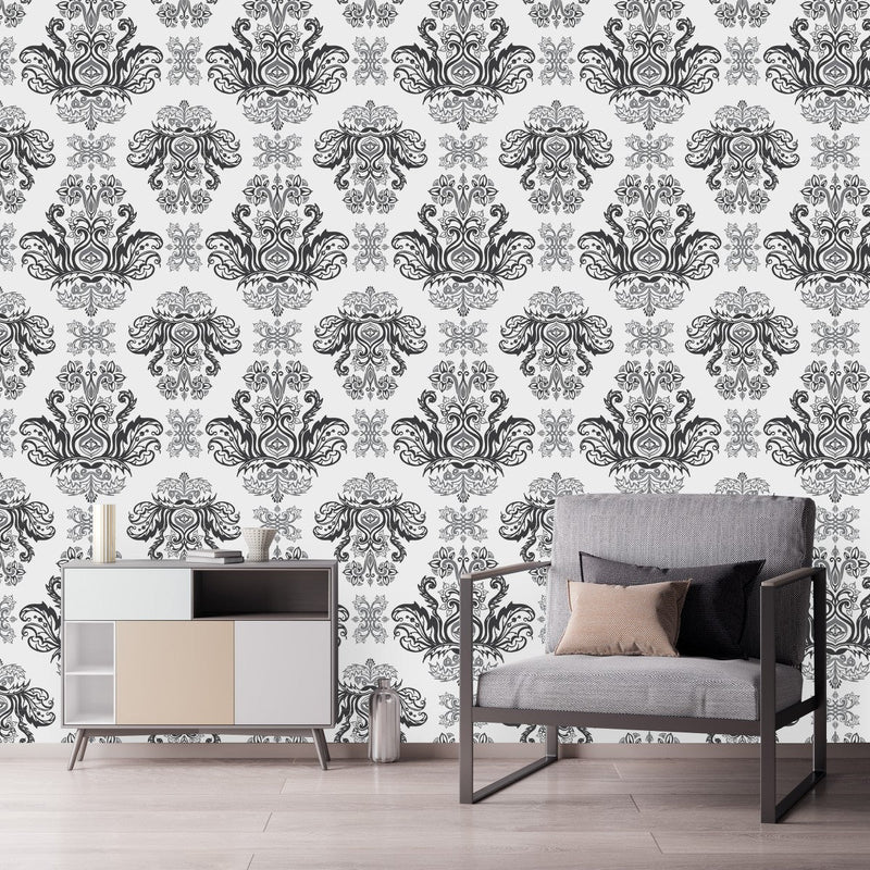 White Wallpaper with Monogram