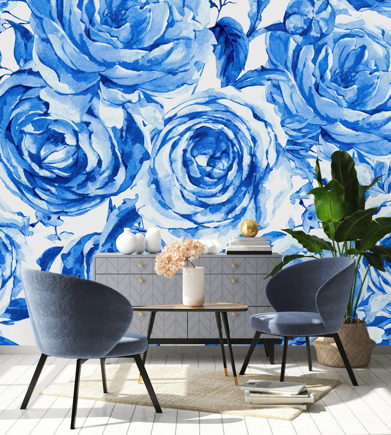 Blue Peonies Wallpaper