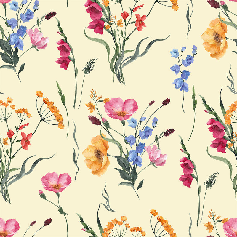 Yellow Wallpaper with Field's Flowers