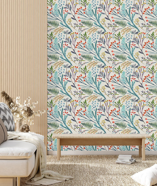 Elegant Multicolored Berries Wallpaper Chic