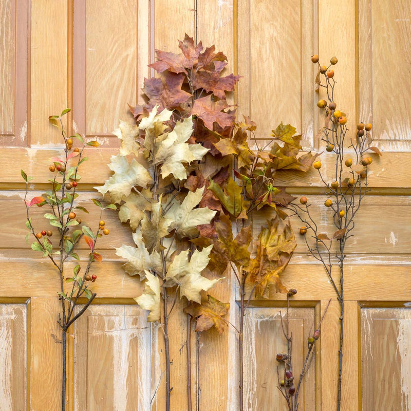 Lovecup Crafted Fall Leaves Stem Collection, Set of 12, 3 Colors L186