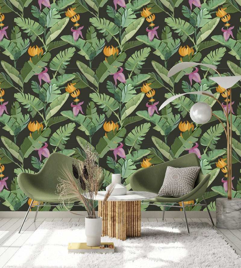 Dark Palm Leaves Wallpaper