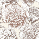 Contemporary Dark Beige Floral Wallpaper Chic