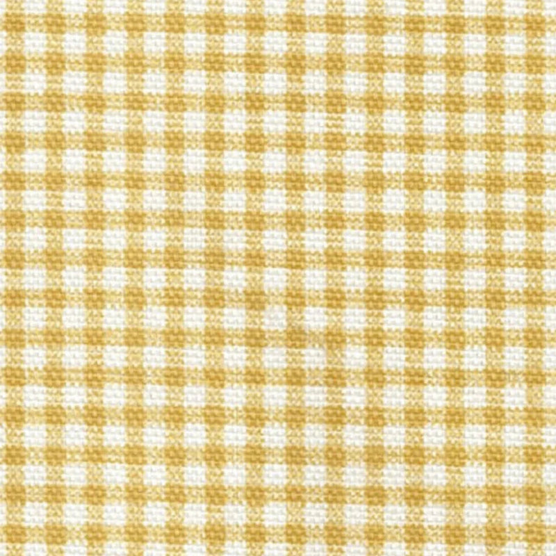 Tailored Tier Cafe Curtain Panels Pair in Farmhouse Barley Yellow Gold Gingham Check