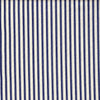 Gathered Bedskirt in Farmhouse Dark Blue Ticking Stripe on Cream