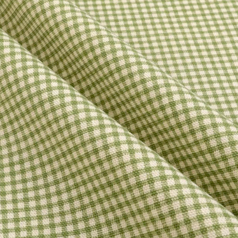 Rod Pocket Curtain Panels Pair in Farmhouse Jungle Green Gingham Check