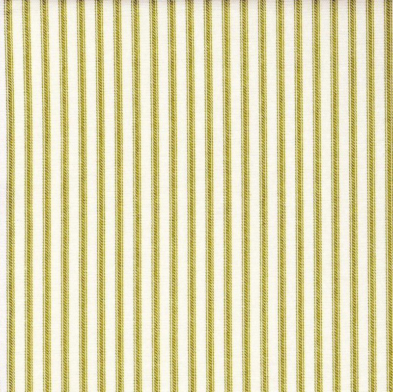 Gathered Bedskirt in Farmhouse Meadow Green Ticking Stripe on Cream