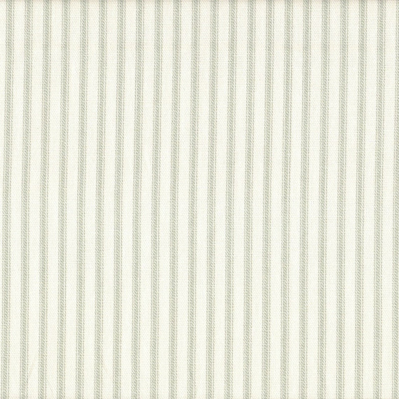 Tailored Bedskirt in Farmhouse Pale Sage Green Ticking Stripe on Cream