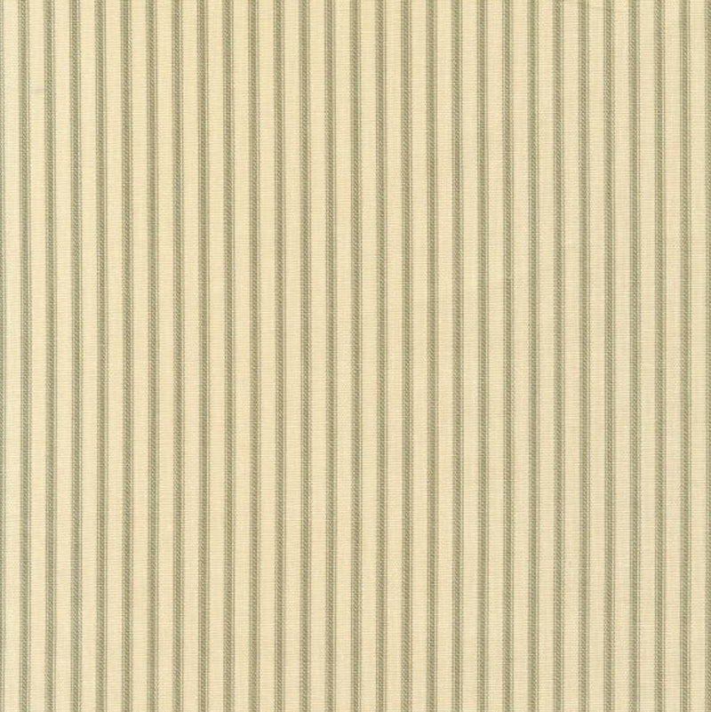 Tailored Bedskirt in Farmhouse Pine Green Ticking Stripe on Beige