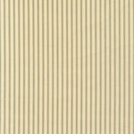 Gathered Bedskirt in Farmhouse Pine Green Ticking Stripe on Beige