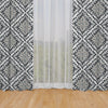 Rod Pocket Curtain Panels Pair in Feabhra Slate Gray Diamond Medallion - Blue, Tan, Large Scale