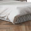 Tailored Bedskirt in Feabhra Slate Gray Diamond Medallion- Blue, Tan, Large Scale