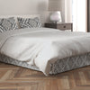 Tailored Bedskirt in Feabhra Slate Gray Diamond Medallion- Blue, Tan, Large Scale