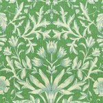 Tailored Bedskirt in Flourish Verdura Green Floral Damask