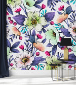 Contemporary Purple Leaves Wallpaper Smart