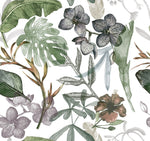 Floral Wallpaper and Leaves