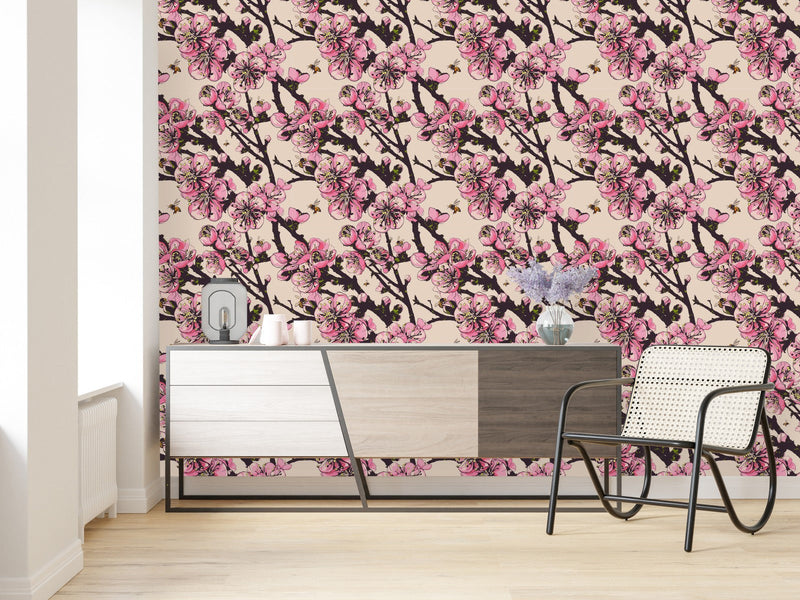 Contemporary Cherry Tree Wallpaper
