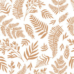 Dark Beige Leaves Wallpaper