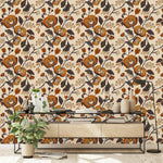 Brown Floral Wallpaper