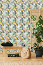 Contemporary Hand Drawn Leaves Wallpaper Tasteful