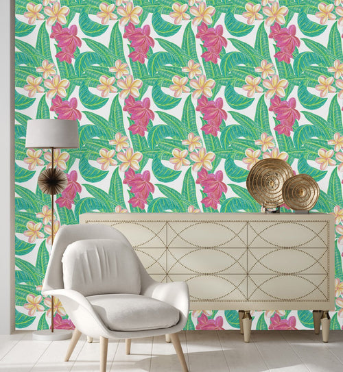 Fashionable Hand Drawn Floral Wallpaper Chic