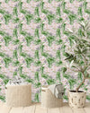 Pink Orchid with Monstera Wallpaper