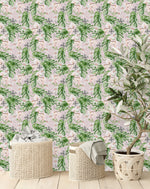 Pink Orchid with Monstera Wallpaper