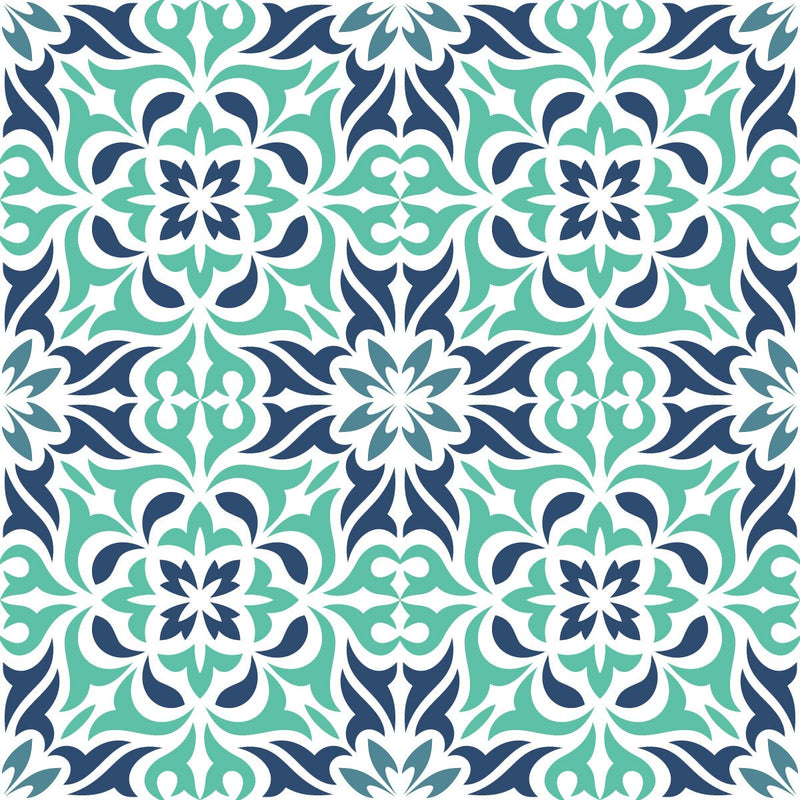 Blue and Green Pattern Wallpaper