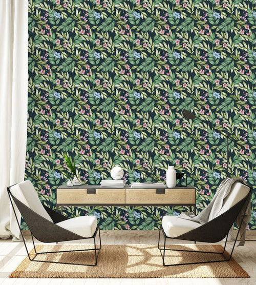 Elegant Green Leaves Wallpaper Smart High-Quality