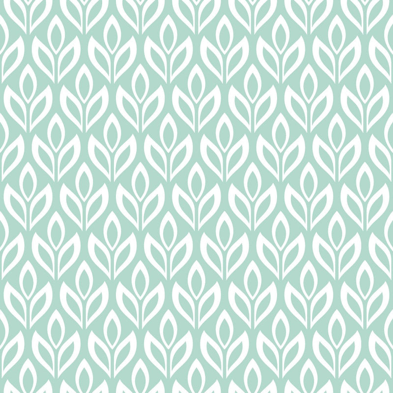 Stylish Green Leaves Pattern Wallpaper Chic