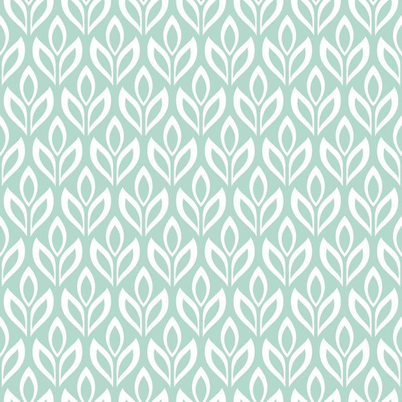 Stylish Green Leaves Pattern Wallpaper Chic