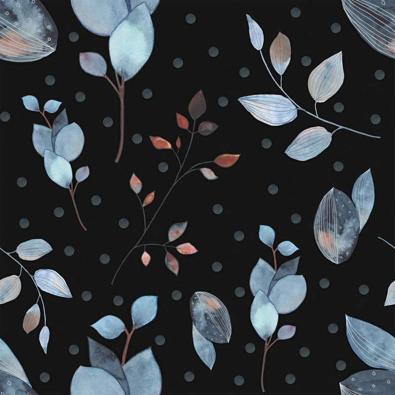 Modish Dark Leaves Pattern Wallpaper Smart