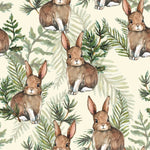 Hares between Leaves Wallpaper