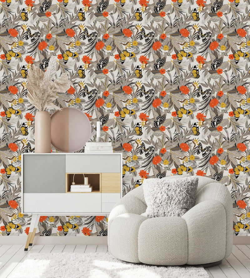 Butterflies and Leaves Wallpaper