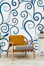 Blue Monograms Wallpaper