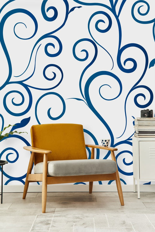 Blue Monograms Wallpaper