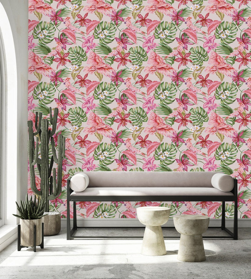 Pink Parrots Wallpaper