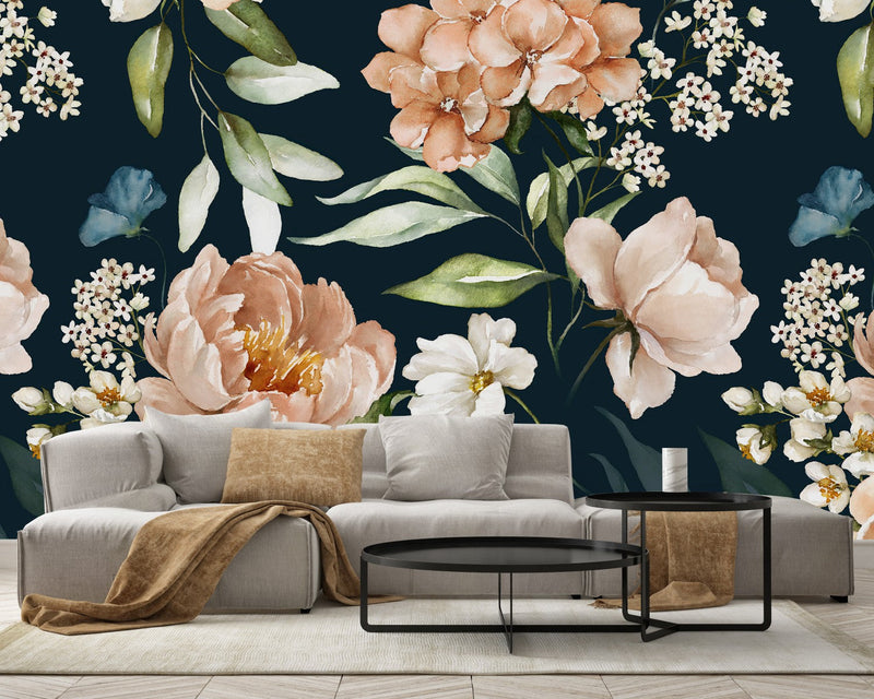 Beige Flowers Wallpaper