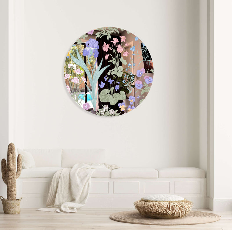 Meadow Flowers Printed Mirror Acrylic Circles