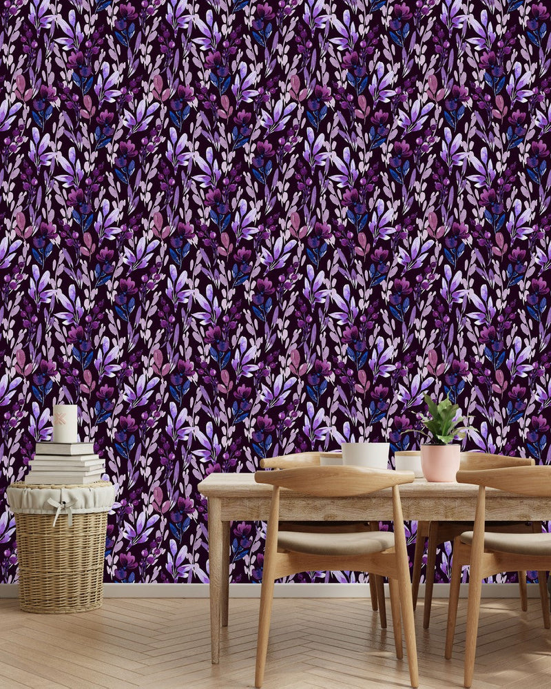 Voguish Purple Leaves Wallpaper Vogue