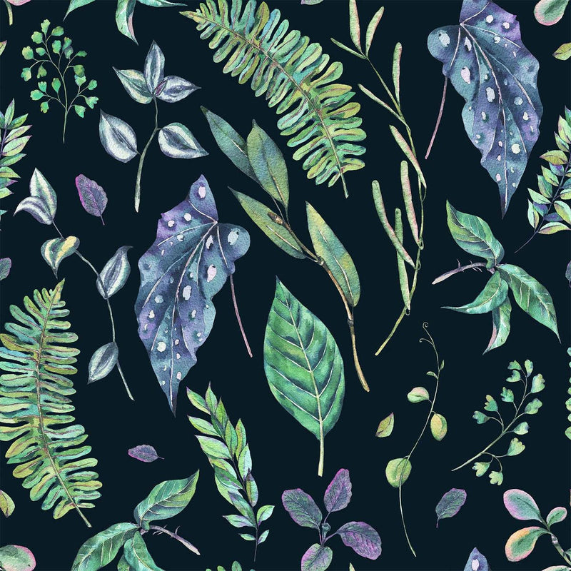 Elegant Dark Wallpaper with Leaves Smart