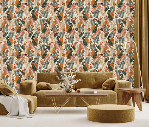 Orange and Green Leaves Wallpaper
