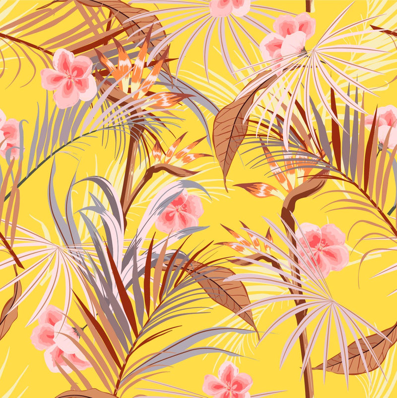 Yellow Wallpaper  with Leaves