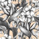 Elegant Beige Wallpaper with Flowers Fashionable