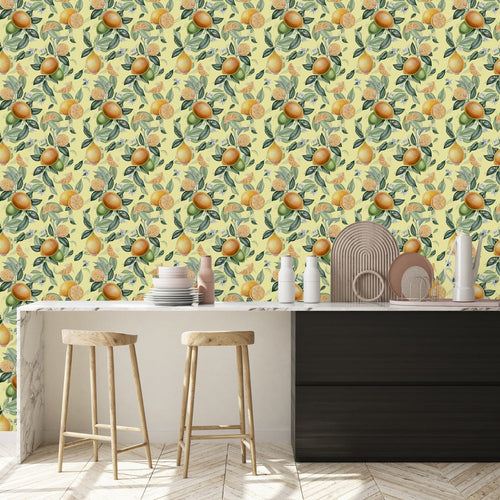 Fashionable Lemons Wallpaper Tasteful