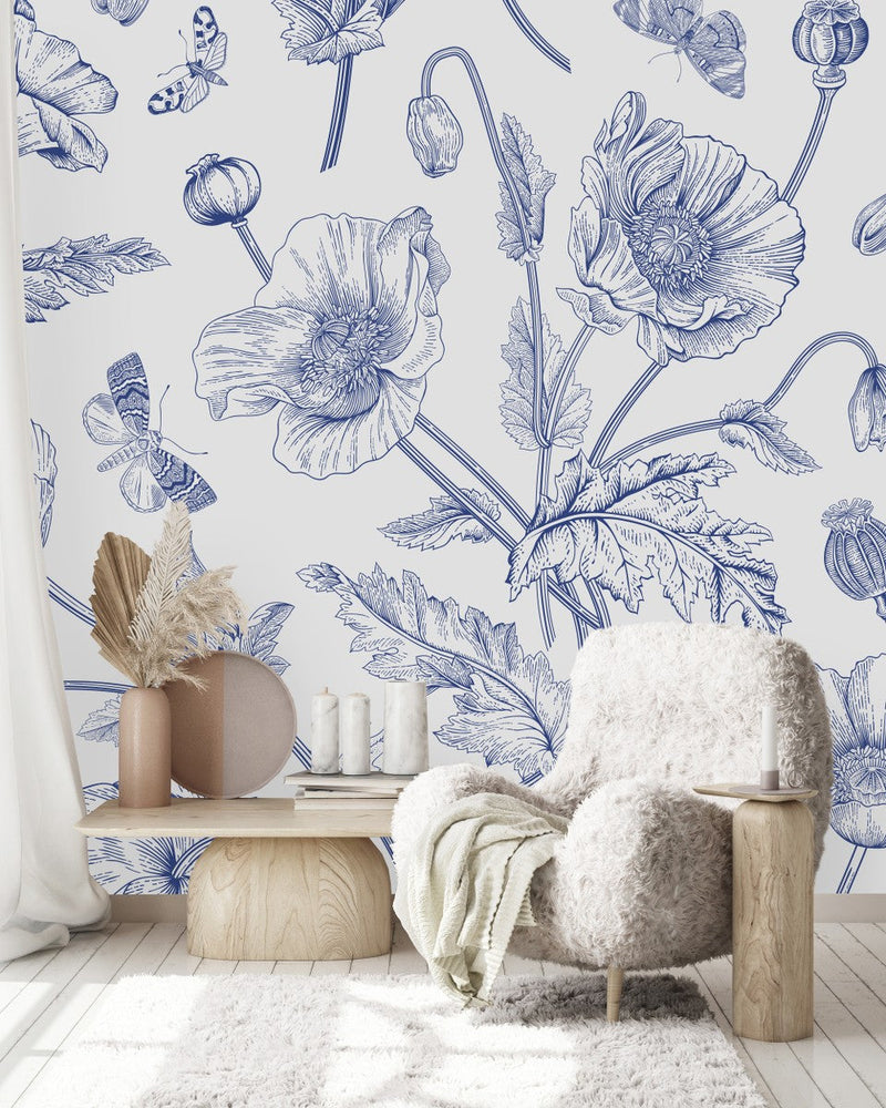 Blue Poppies Wallpaper