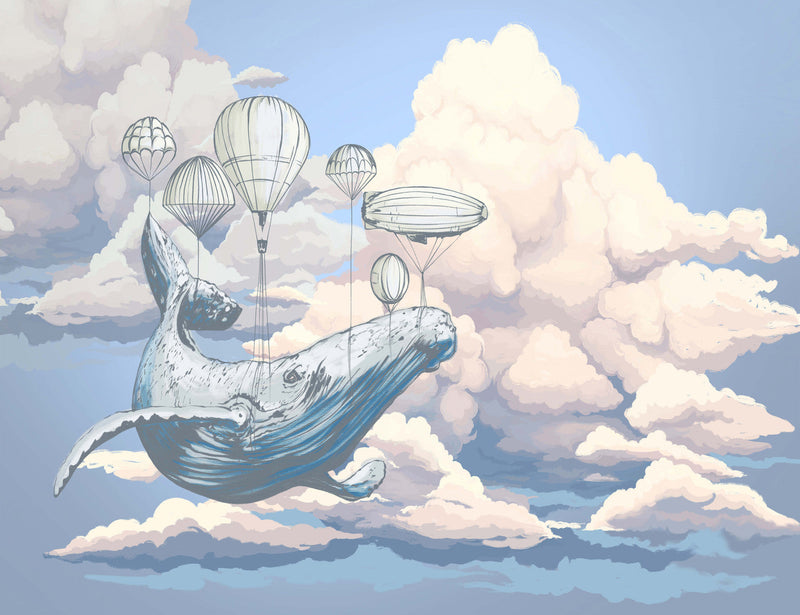 Whale on the Clouds Wallpaper