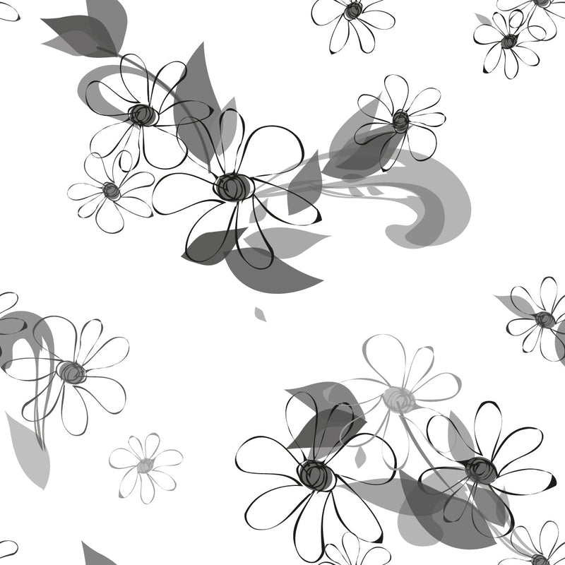 Fashionable Black and White Floral Wallpaper Fashionable