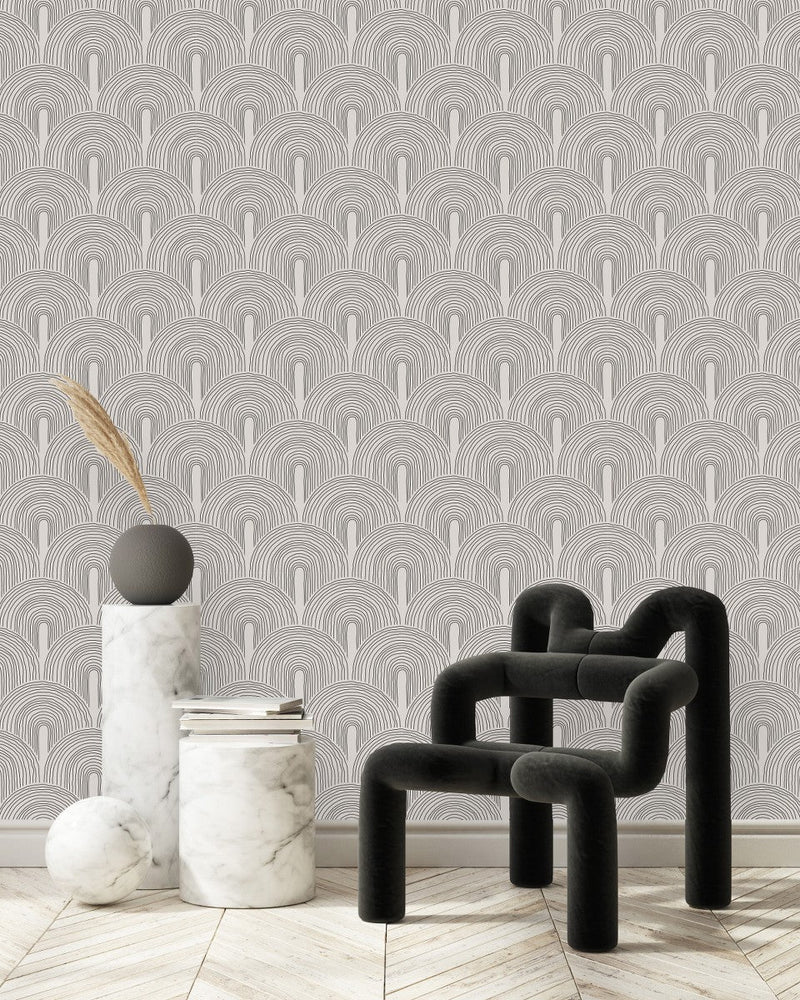 Black Arc Pattern Wallpaper